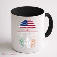 Funny American Grown With Irish Roots Ireland Gift Coffee Mug thumb 1