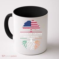 Funny American Grown With Irish Roots Ireland Gift Coffee Mug thumb 0