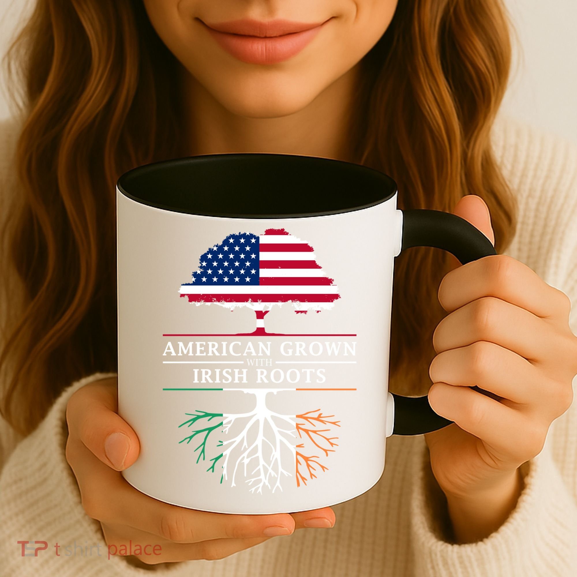 Funny American Grown With Irish Roots Ireland Gift Coffee Mug