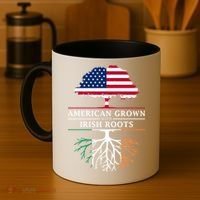 Funny American Grown With Irish Roots Ireland Gift Coffee Mug thumb 4
