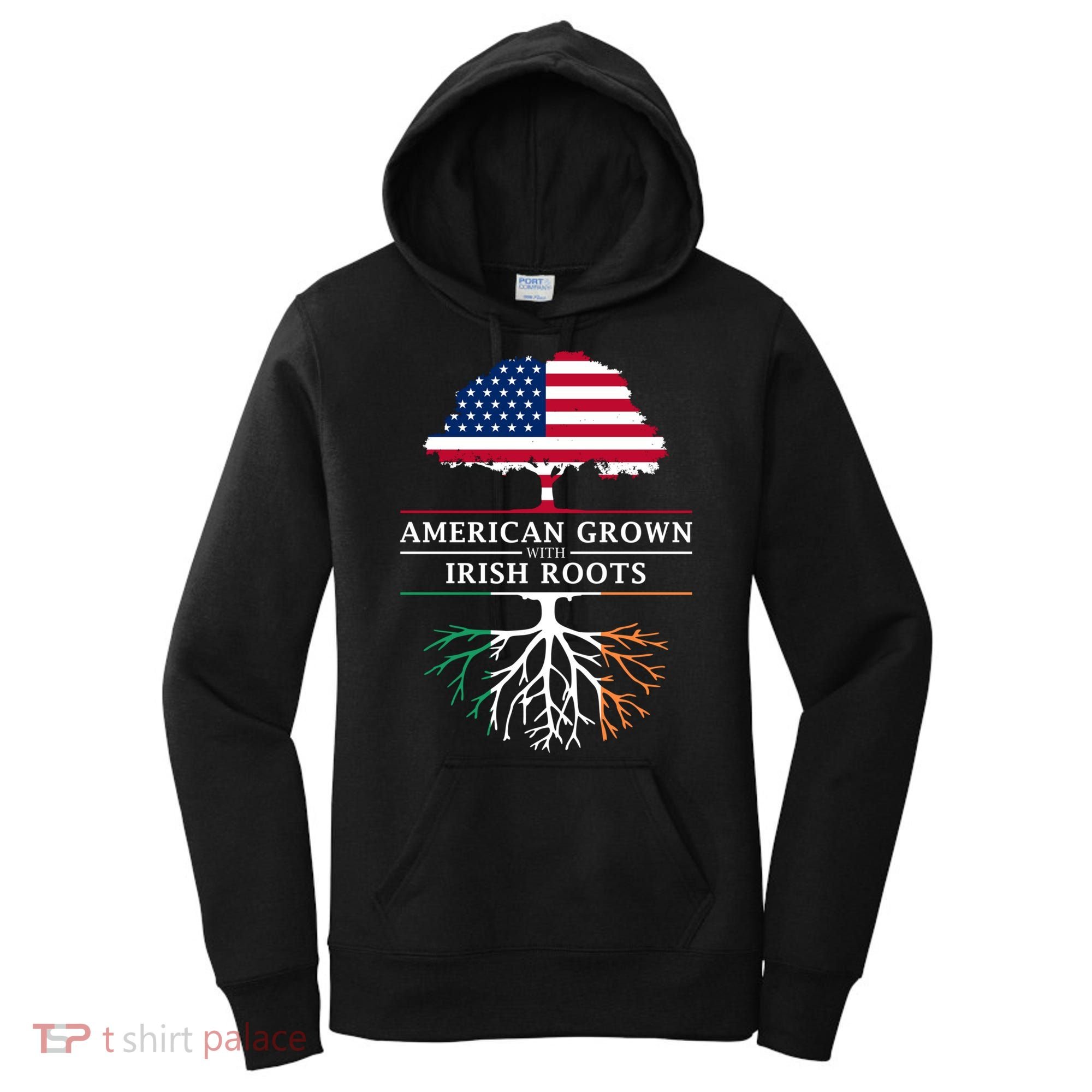 Funny American Grown With Irish Roots Ireland Gift Women's Hoodie