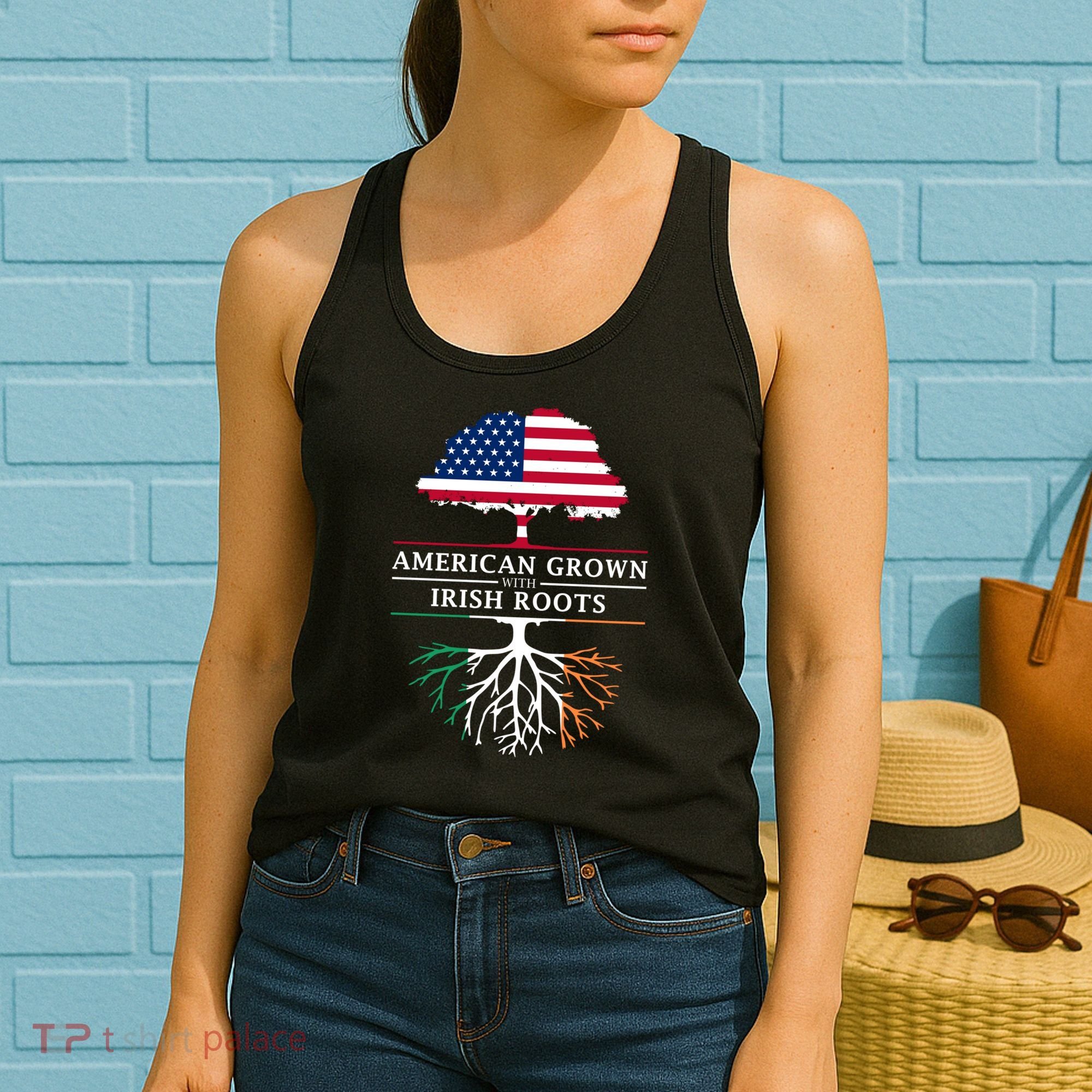 Funny American Grown With Irish Roots Ireland Gift Women's Tank Top