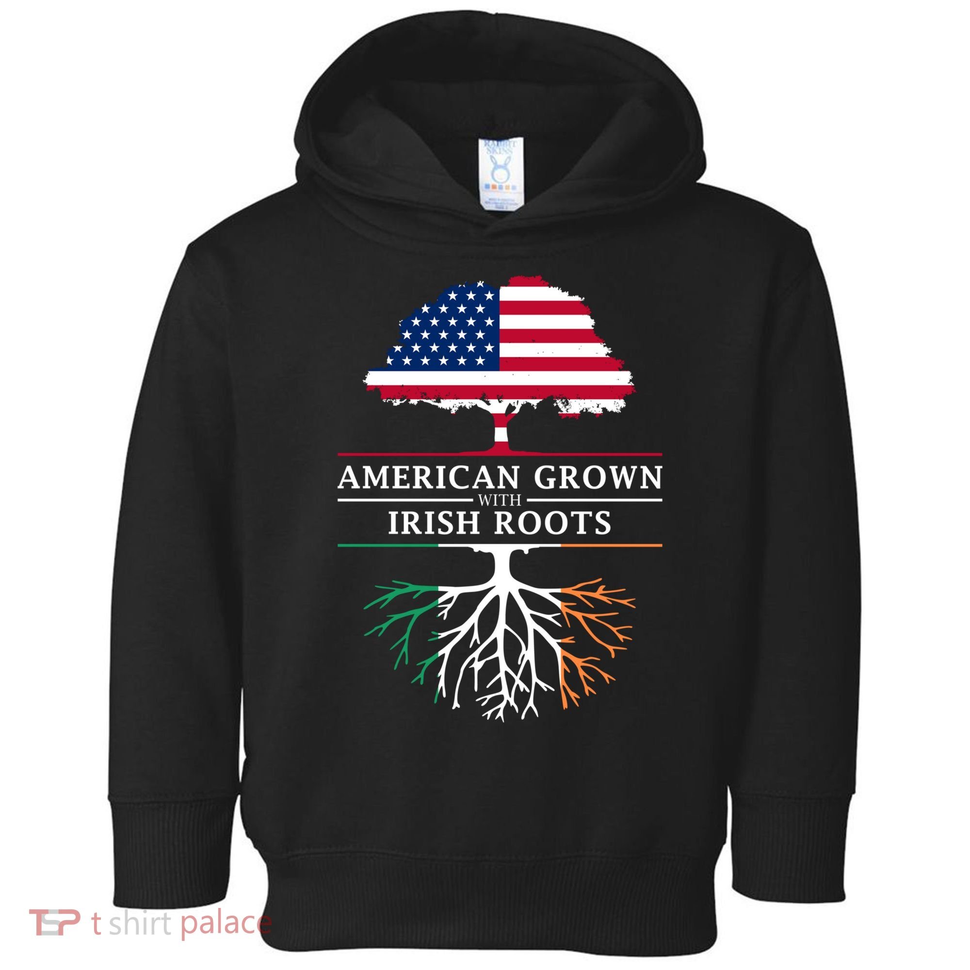 Funny American Grown With Irish Roots Ireland Gift Toddler Hoodie