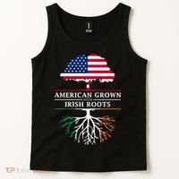 Funny American Grown With Irish Roots Ireland Gift Tank Top thumb 2