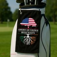Funny American Grown With Irish Roots Ireland Gift Golf Towel thumb 2