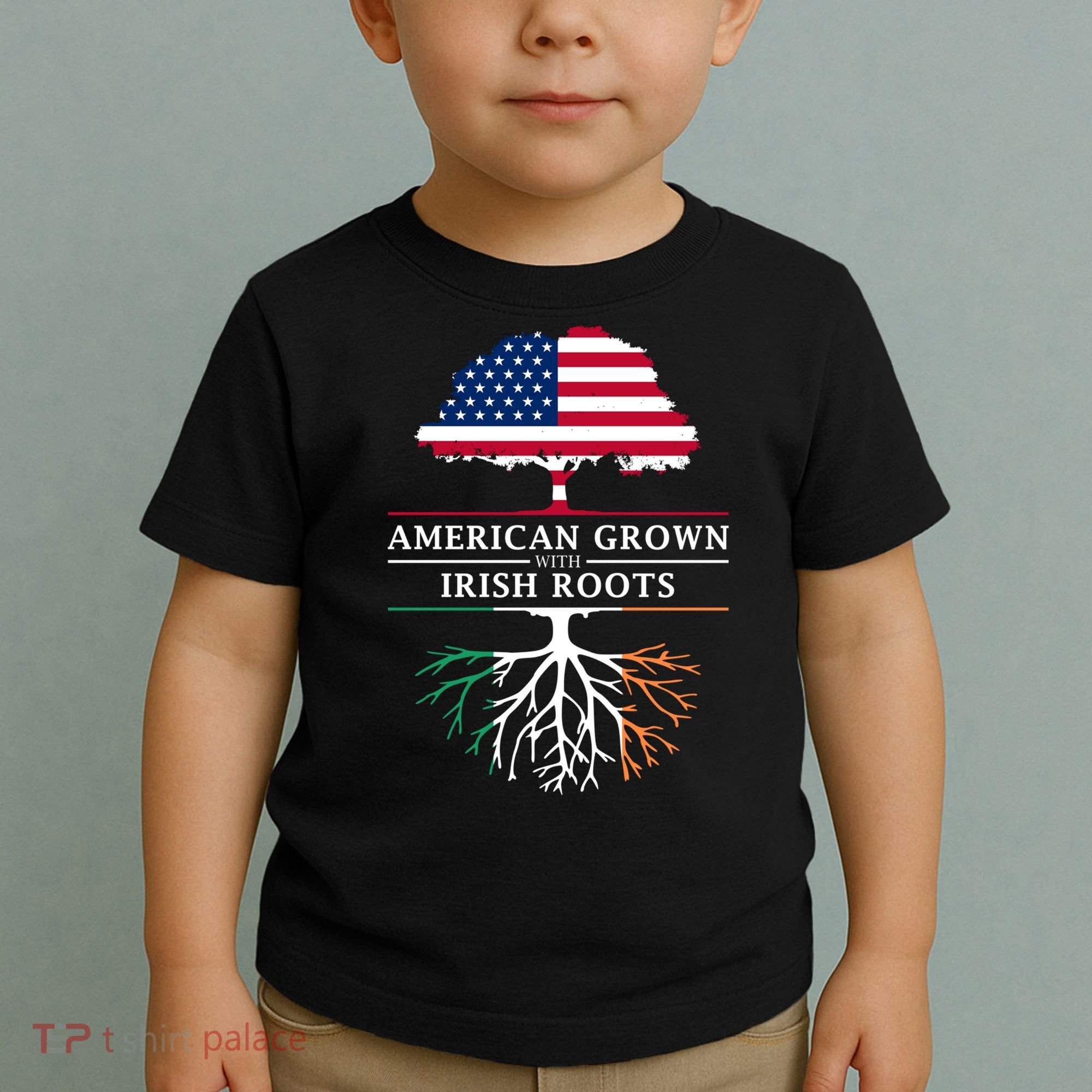 Funny American Grown With Irish Roots Ireland Gift Toddler T-Shirt
