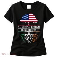 Funny American Grown With Irish Roots Ireland Gift Women's T-Shirt thumb 0
