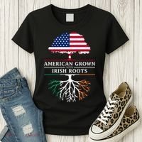 Funny American Grown With Irish Roots Ireland Gift Women's T-Shirt thumb 3