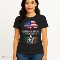 Funny American Grown With Irish Roots Ireland Gift Women's T-Shirt thumb 4