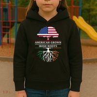 Funny American Grown With Irish Roots Ireland Gift Kids Hoodie thumb 3