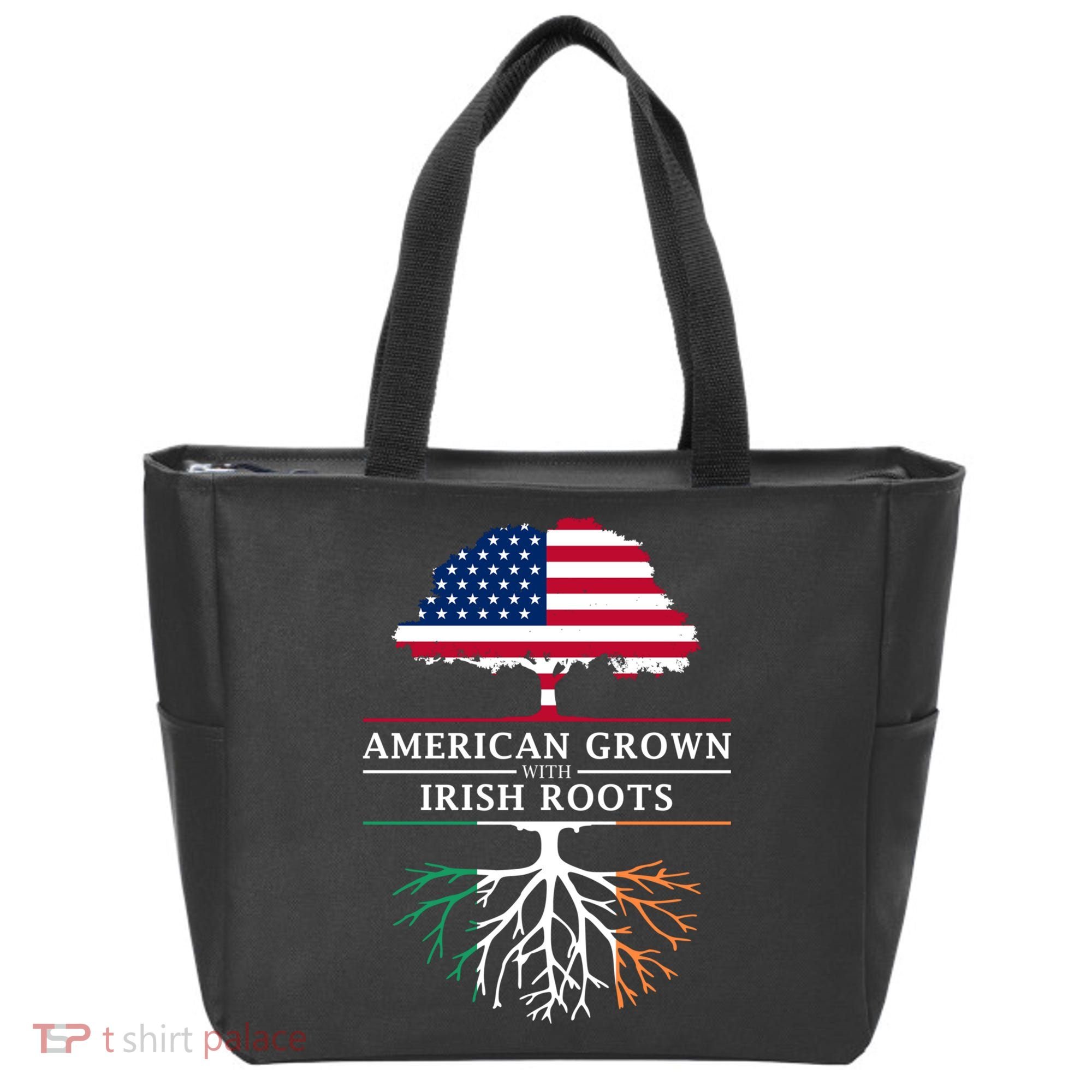 Funny American Grown With Irish Roots Ireland Gift Tote Bag