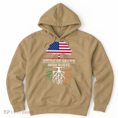 Funny American Grown With Irish Roots Ireland Gift Hoodie