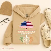 Funny American Grown With Irish Roots Ireland Gift Hoodie thumb 4