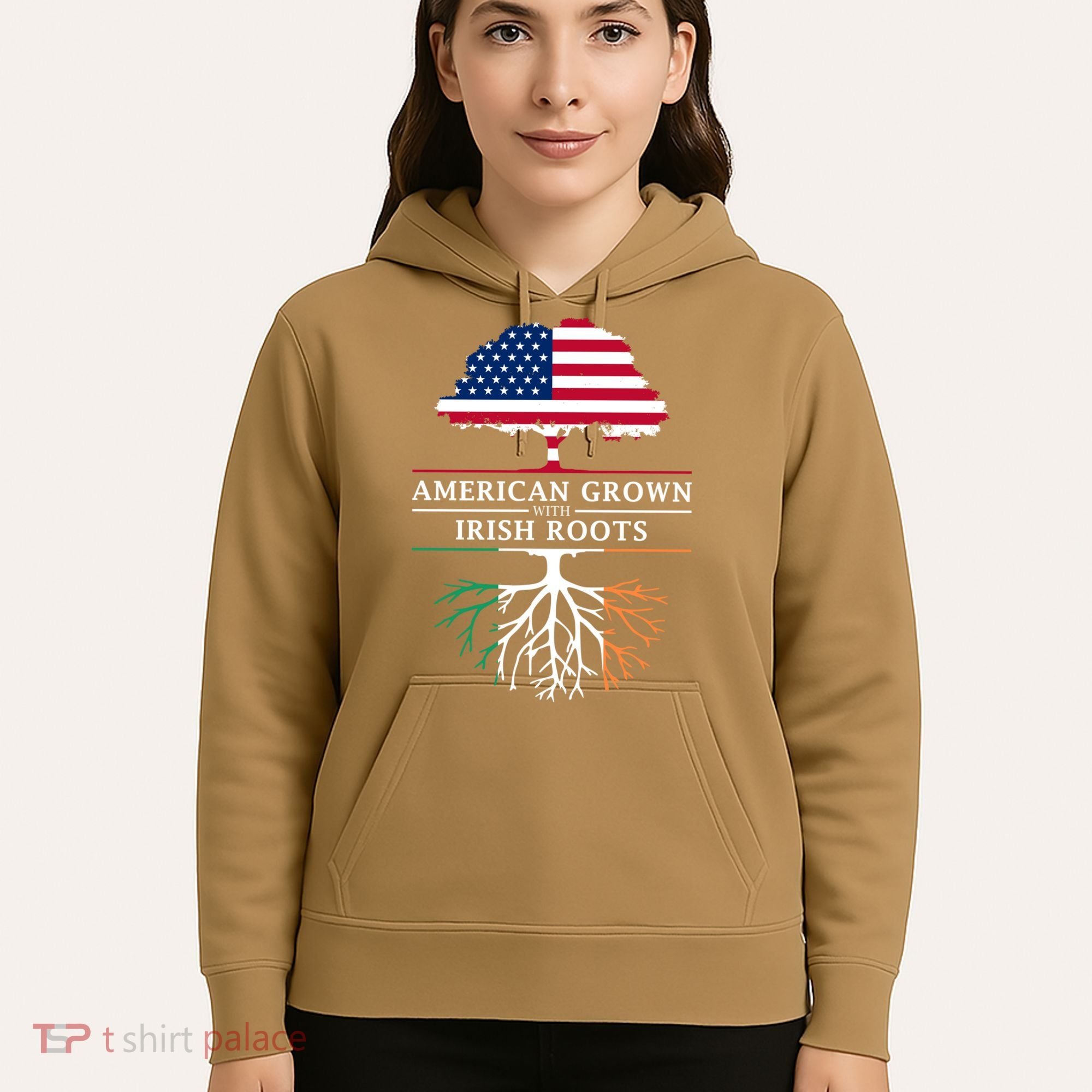 Funny American Grown With Irish Roots Ireland Gift Hoodie