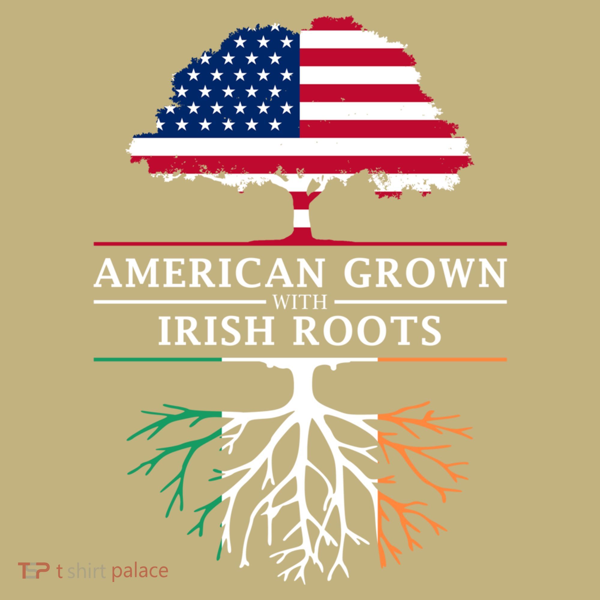 Funny American Grown With Irish Roots Ireland Gift Long Sleeve Shirt