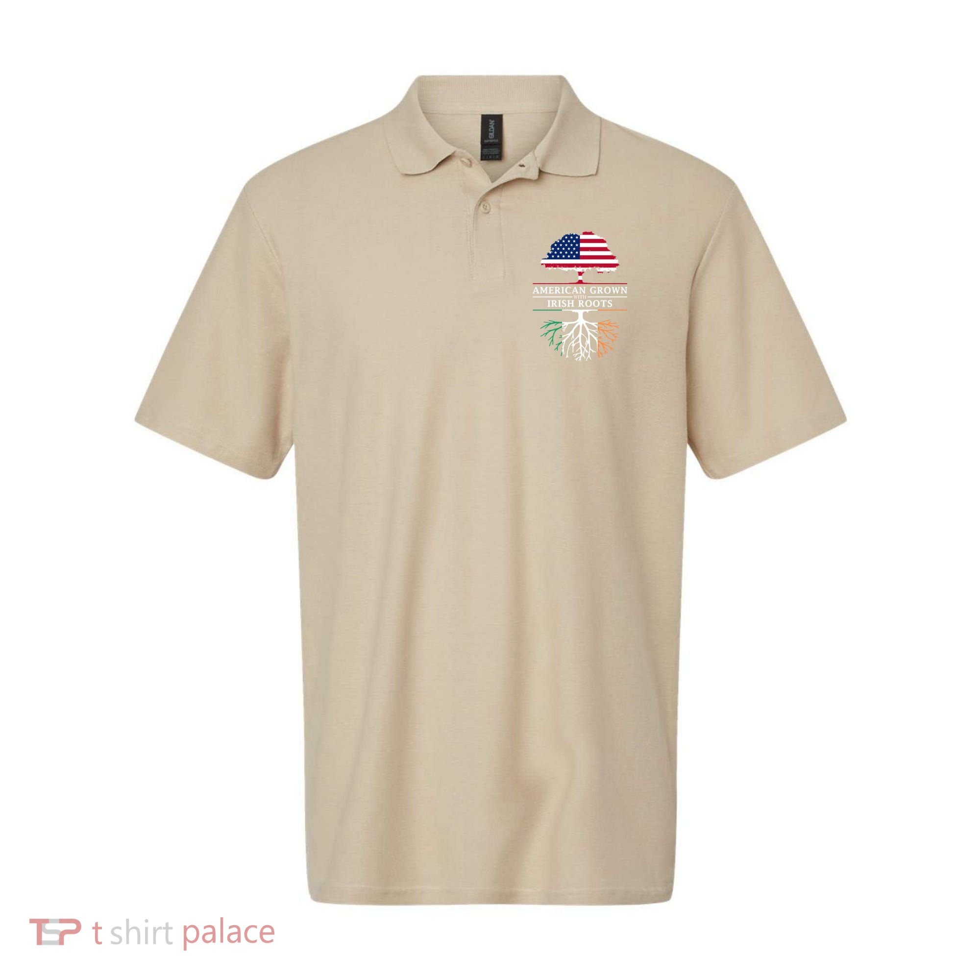 Funny American Grown With Irish Roots Ireland Gift Polo