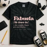 Fabuela Abuela Grandma Fabuela Definition Kids Tie-Dye T-Shirt thumb 2