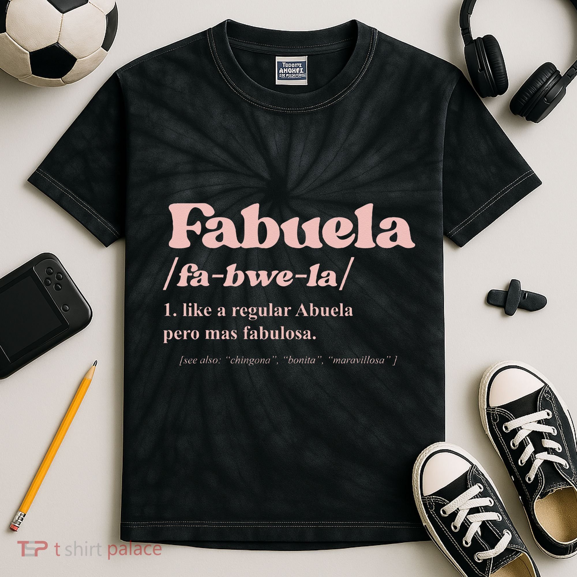 Fabuela Abuela Grandma Fabuela Definition Kids Tie-Dye T-Shirt