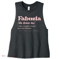Fabuela Abuela Grandma Fabuela Definition Women's Racerback Cropped Tank thumb 0