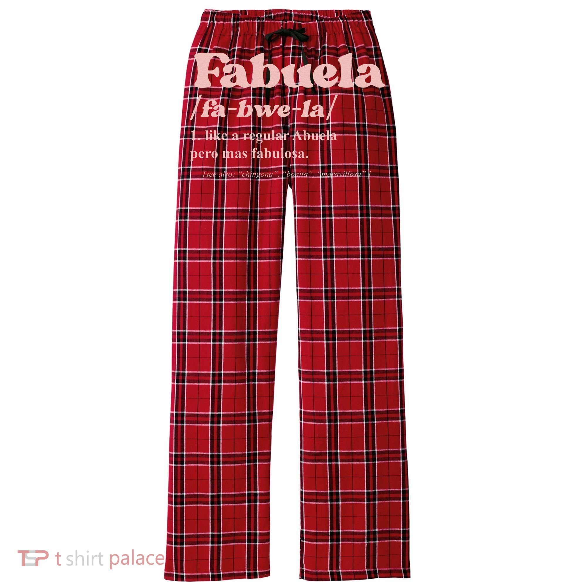 Fabuela Abuela Grandma Fabuela Definition Women's Flannel Plaid Pajama Pants