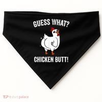 Funny Animal Guess What Chicken Butt Cute Chickens Buffs USA-Made Doggie Bandana thumb 0