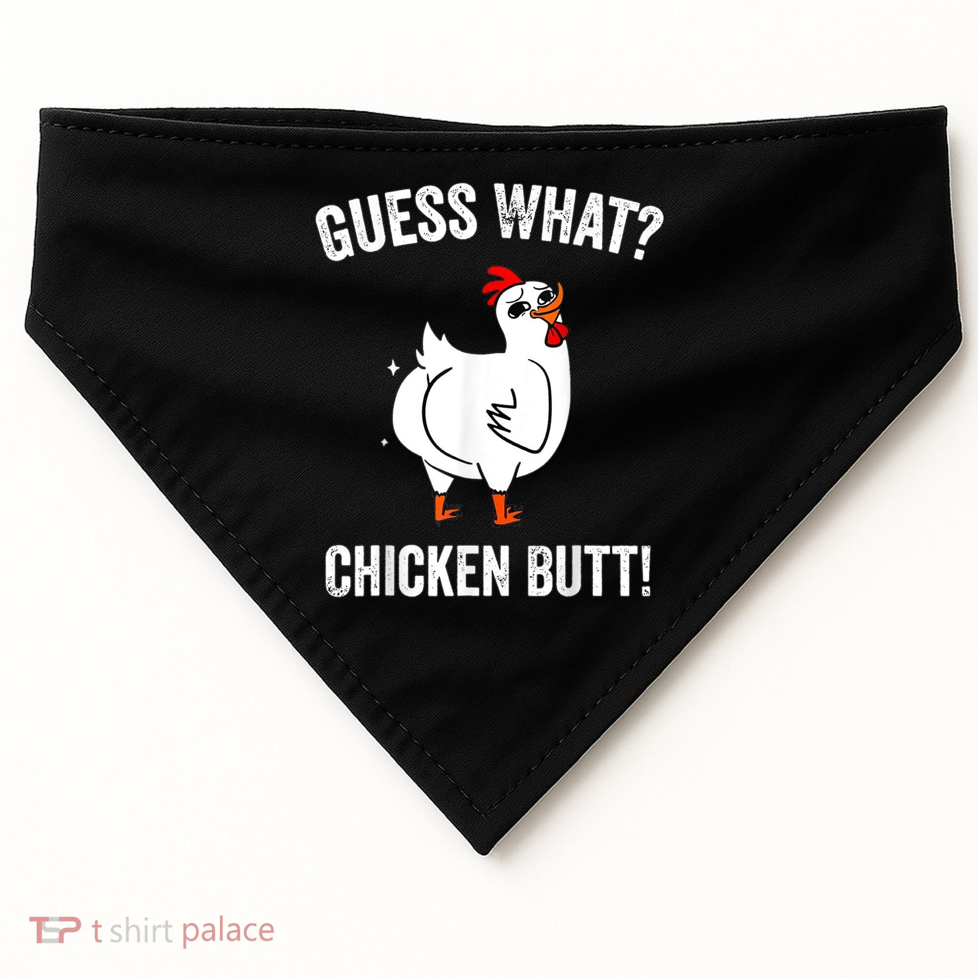 Funny Animal Guess What Chicken Butt Cute Chickens Buffs USA-Made Doggie Bandana