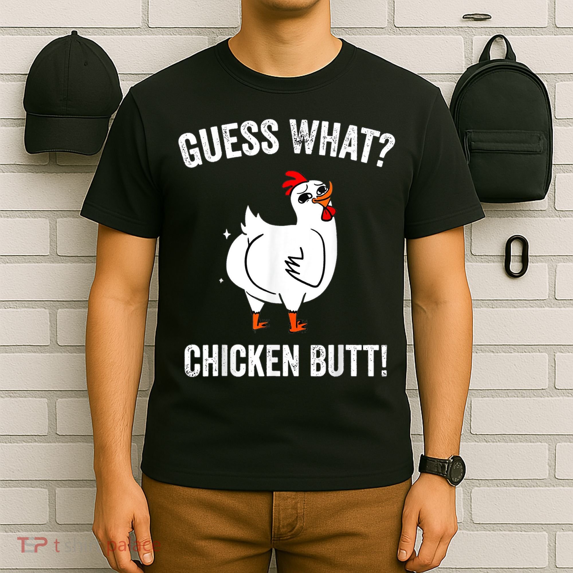 Funny Animal Guess What Chicken Butt Cute Chickens Buffs T-Shirt