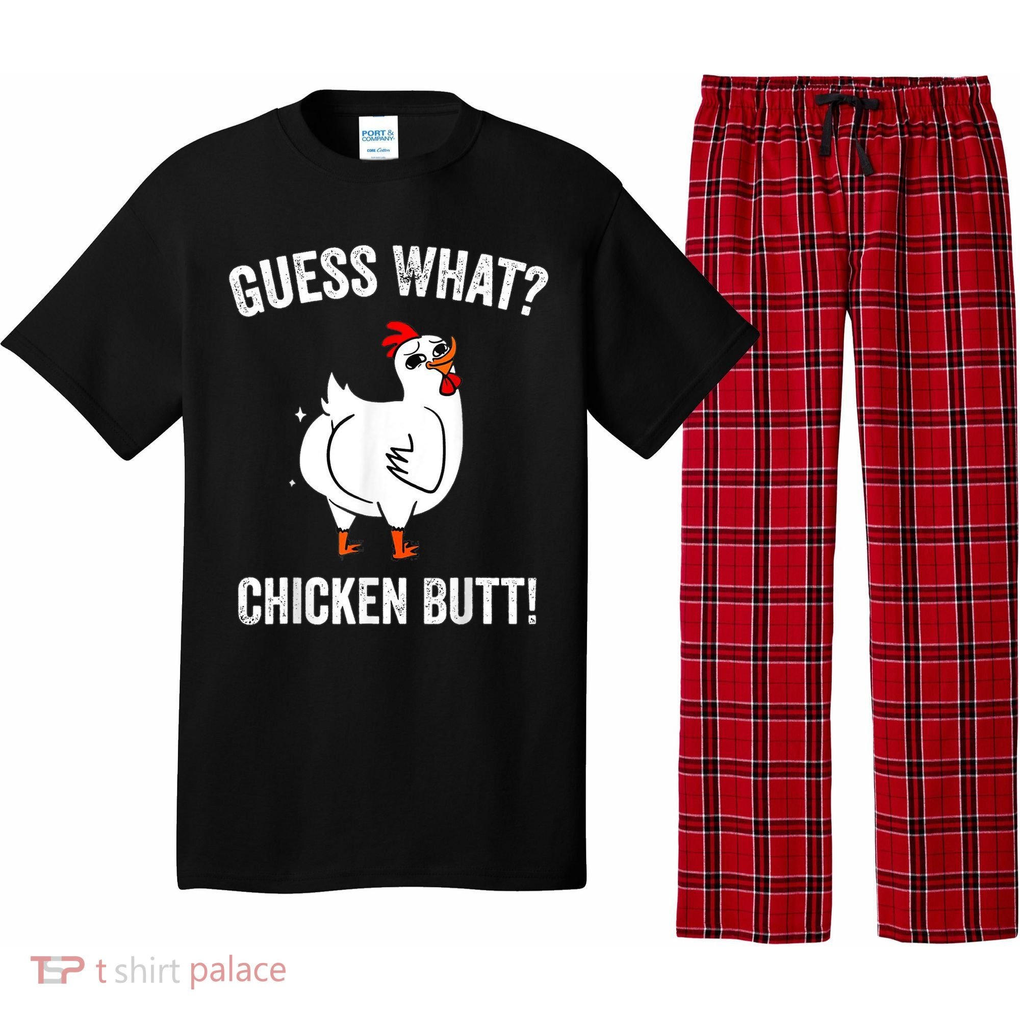 Funny Animal Guess What Chicken Butt Cute Chickens Buffs Pajama Set