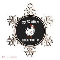 Funny Animal Guess What Chicken Butt Cute Chickens Buffs Ornament thumb 0