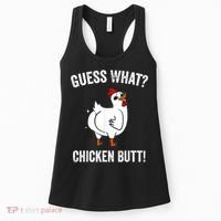 Funny Animal Guess What Chicken Butt Cute Chickens Buffs Women's Tank Top thumb 0