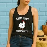 Funny Animal Guess What Chicken Butt Cute Chickens Buffs Women's Tank Top thumb 2
