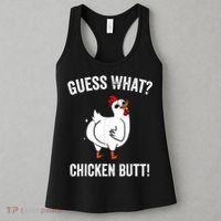 Funny Animal Guess What Chicken Butt Cute Chickens Buffs Women's Tank Top thumb 3