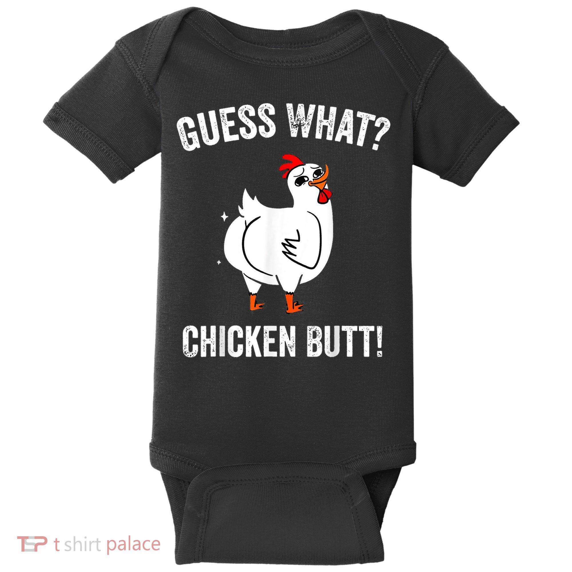 Funny Animal Guess What Chicken Butt Cute Chickens Buffs Baby Bodysuit