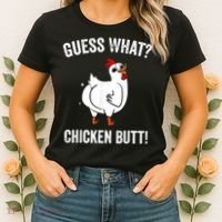 Funny Animal Guess What Chicken Butt Cute Chickens Buffs Women's T-Shirt thumb 2