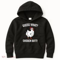 Funny Animal Guess What Chicken Butt Cute Chickens Buffs Kids Hoodie thumb 0