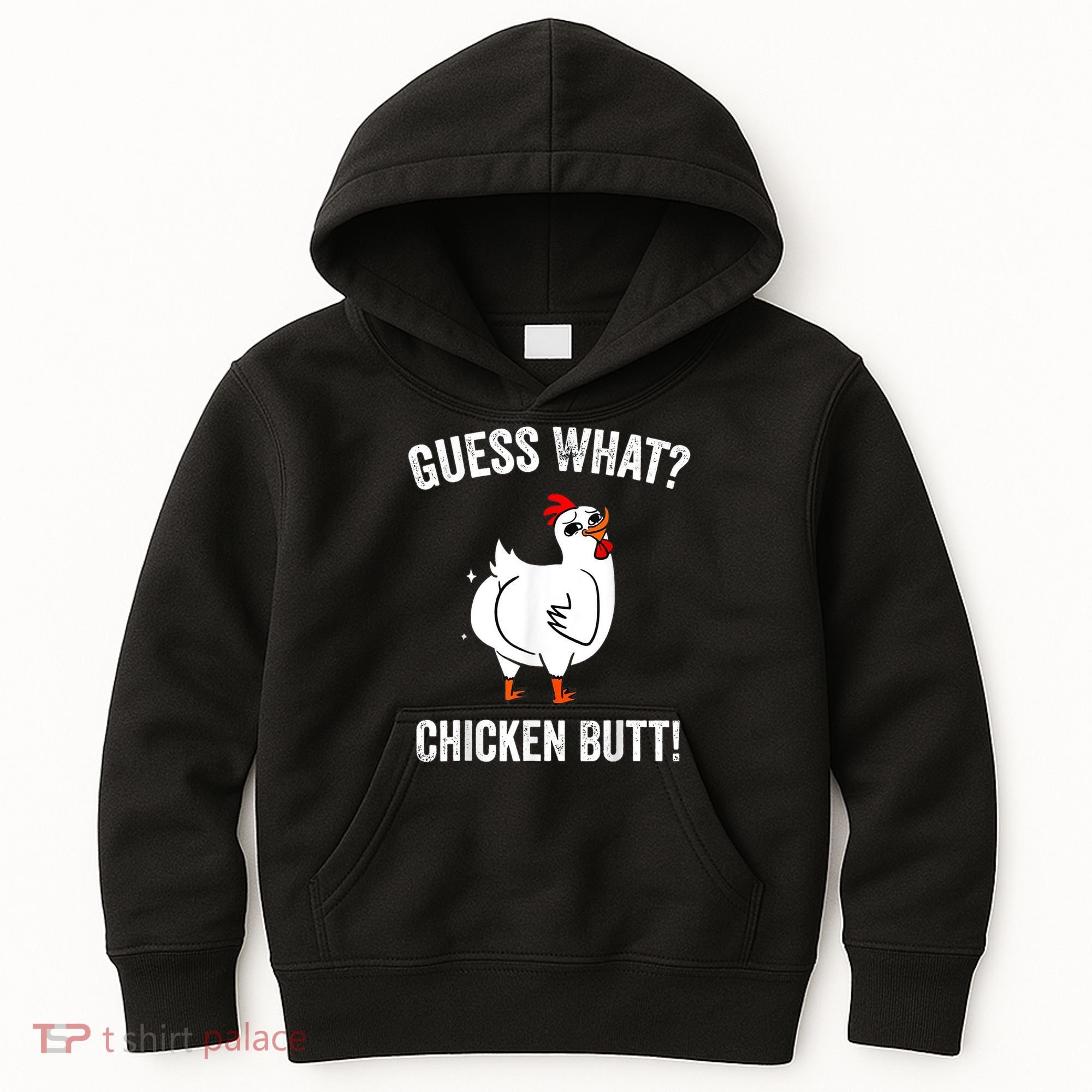 Funny Animal Guess What Chicken Butt Cute Chickens Buffs Kids Hoodie