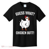 Funny Animal Guess What Chicken Butt Cute Chickens Buffs Kids T-Shirt thumb 0