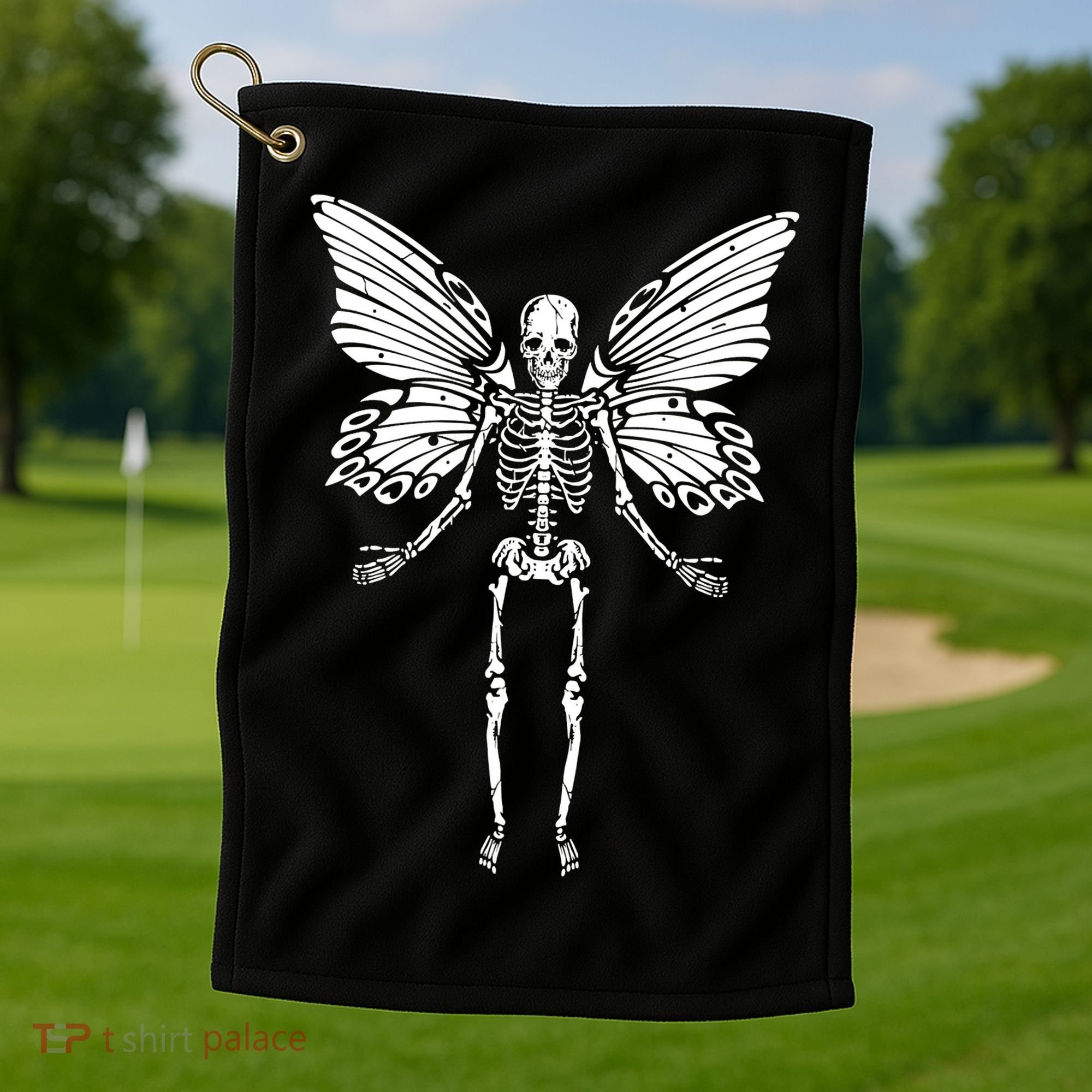 Fairycore Aesthetic Gothic Butterfly Skeleton Fairy Grunge Golf Towel