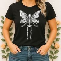 Fairycore Aesthetic Gothic Butterfly Skeleton Fairy Grunge Women's T-Shirt thumb 2