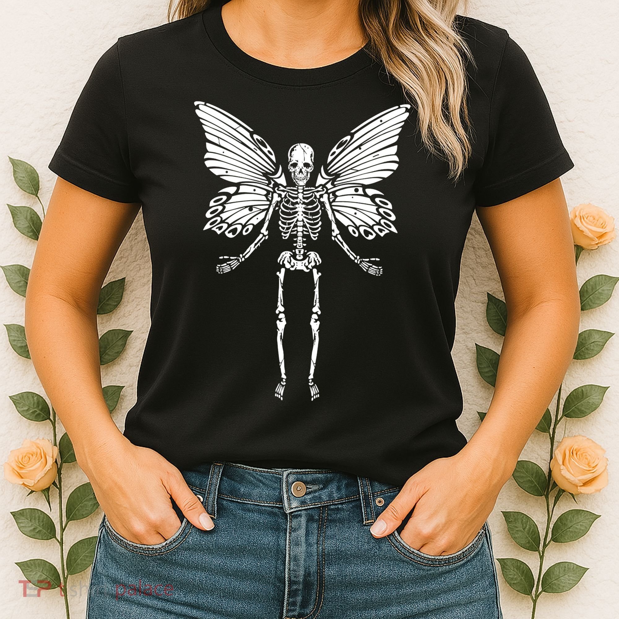 Fairycore Aesthetic Gothic Butterfly Skeleton Fairy Grunge Women's T-Shirt