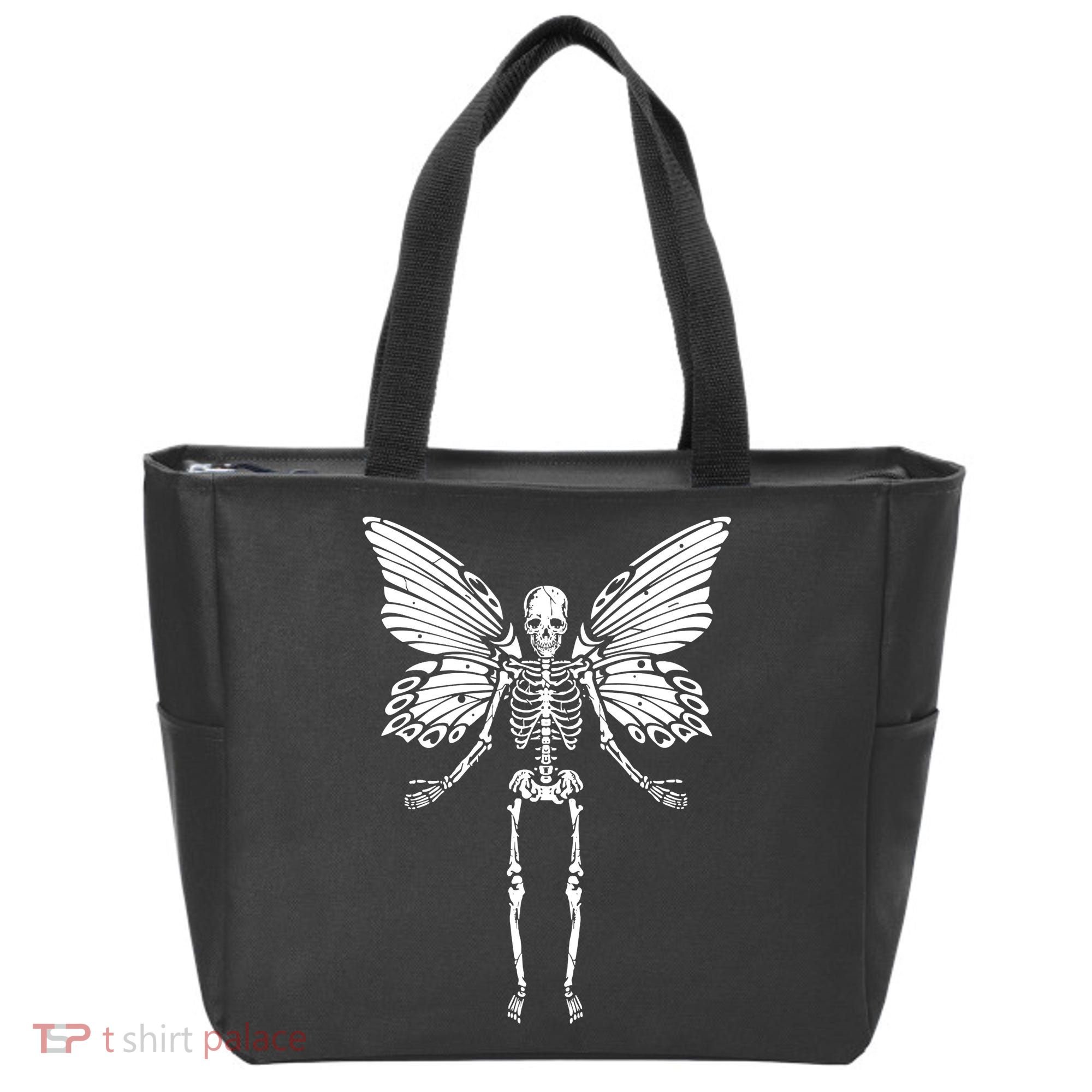Fairycore Aesthetic Gothic Butterfly Skeleton Fairy Grunge Tote Bag