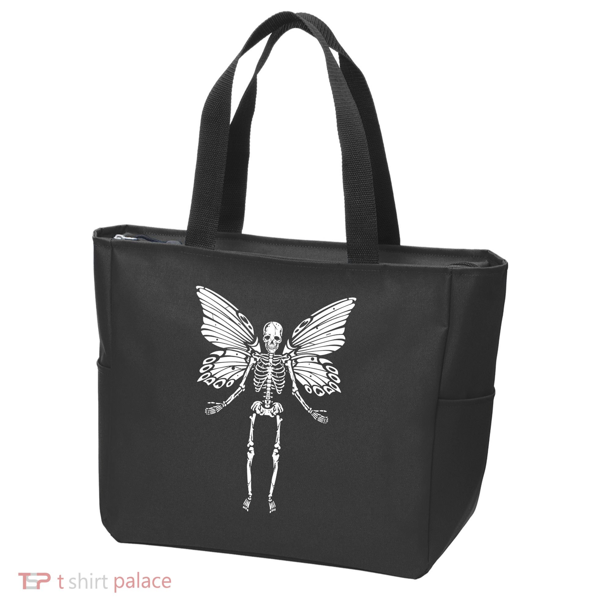 Fairycore Aesthetic Gothic Butterfly Skeleton Fairy Grunge Tote Bag