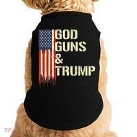 Flag American God Guns And Trump 2nd Amendment Doggie Tank thumb 0