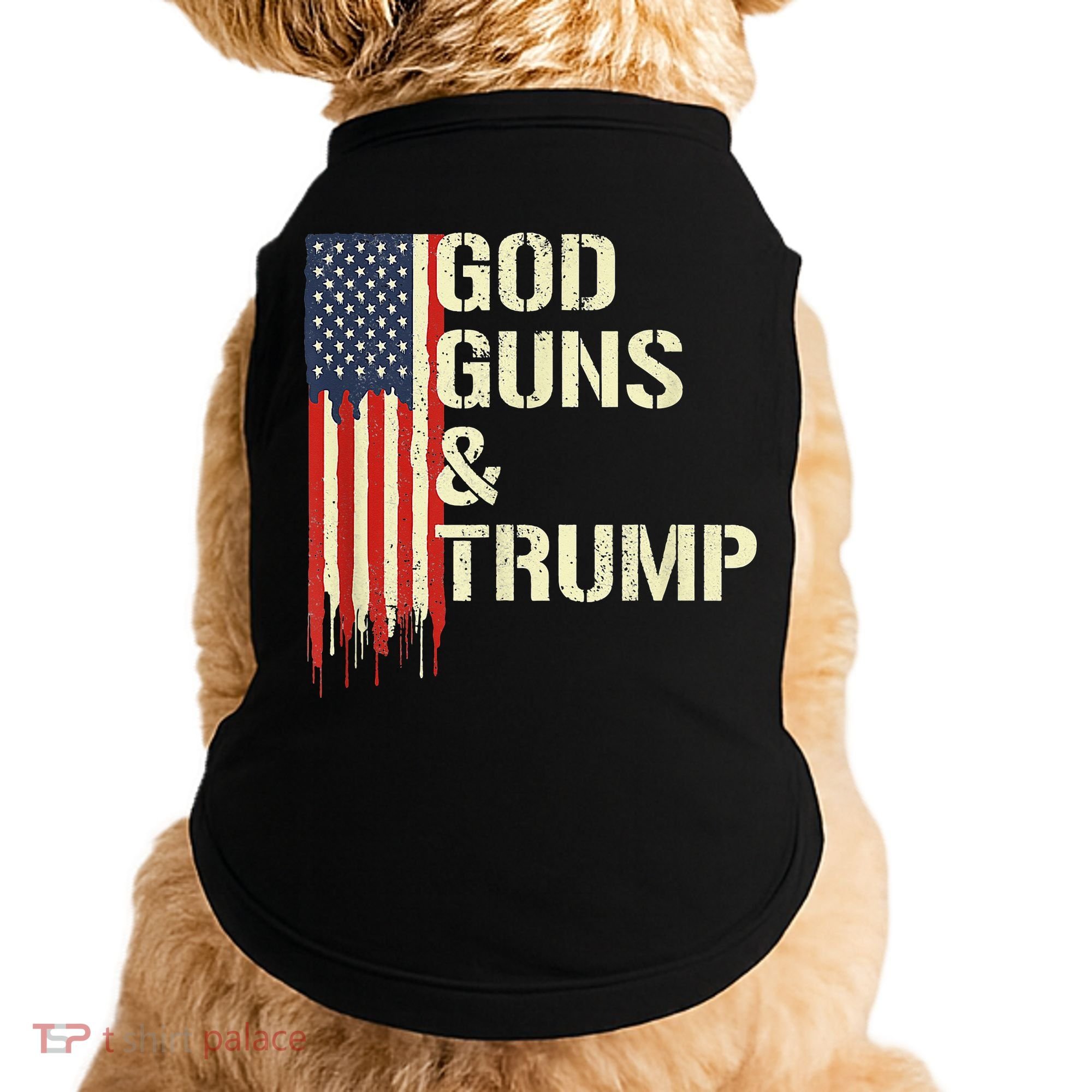 Flag American God Guns And Trump 2nd Amendment Doggie Tank