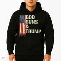 Flag American God Guns And Trump 2nd Amendment Hoodie thumb 2