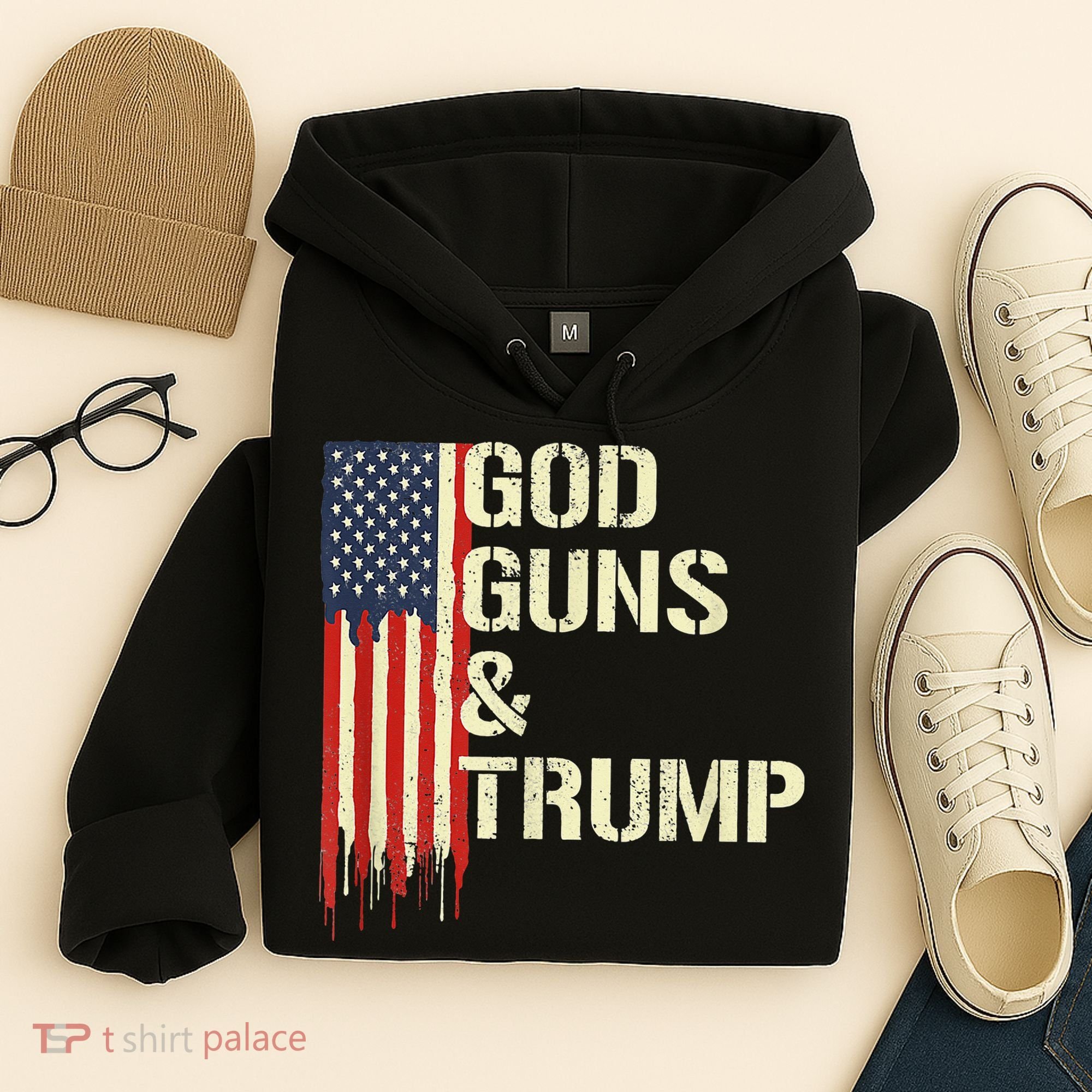 Flag American God Guns And Trump 2nd Amendment Hoodie