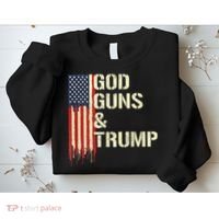 Flag American God Guns And Trump 2nd Amendment Sweatshirt thumb 2