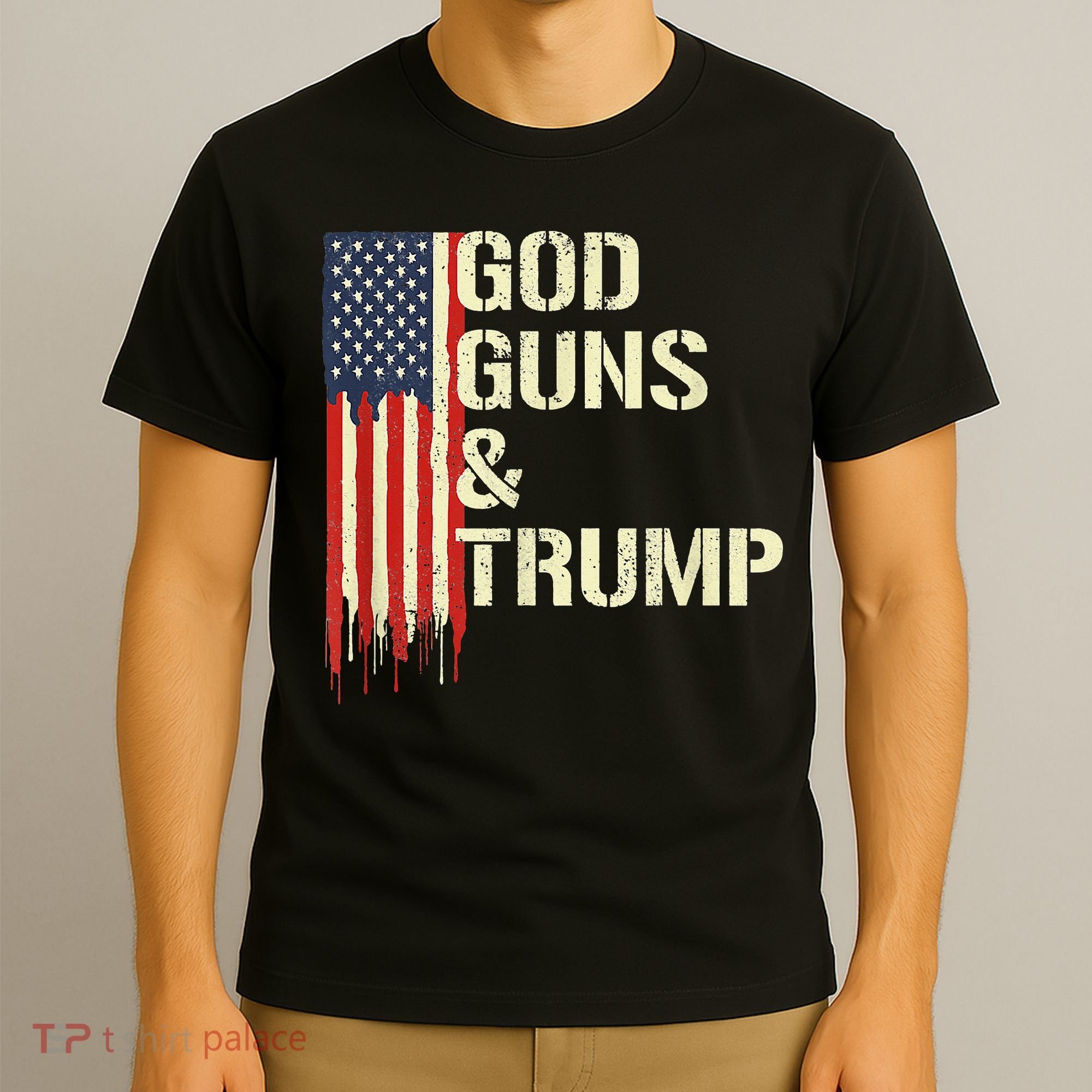 Flag American God Guns And Trump 2nd Amendment T-Shirt
