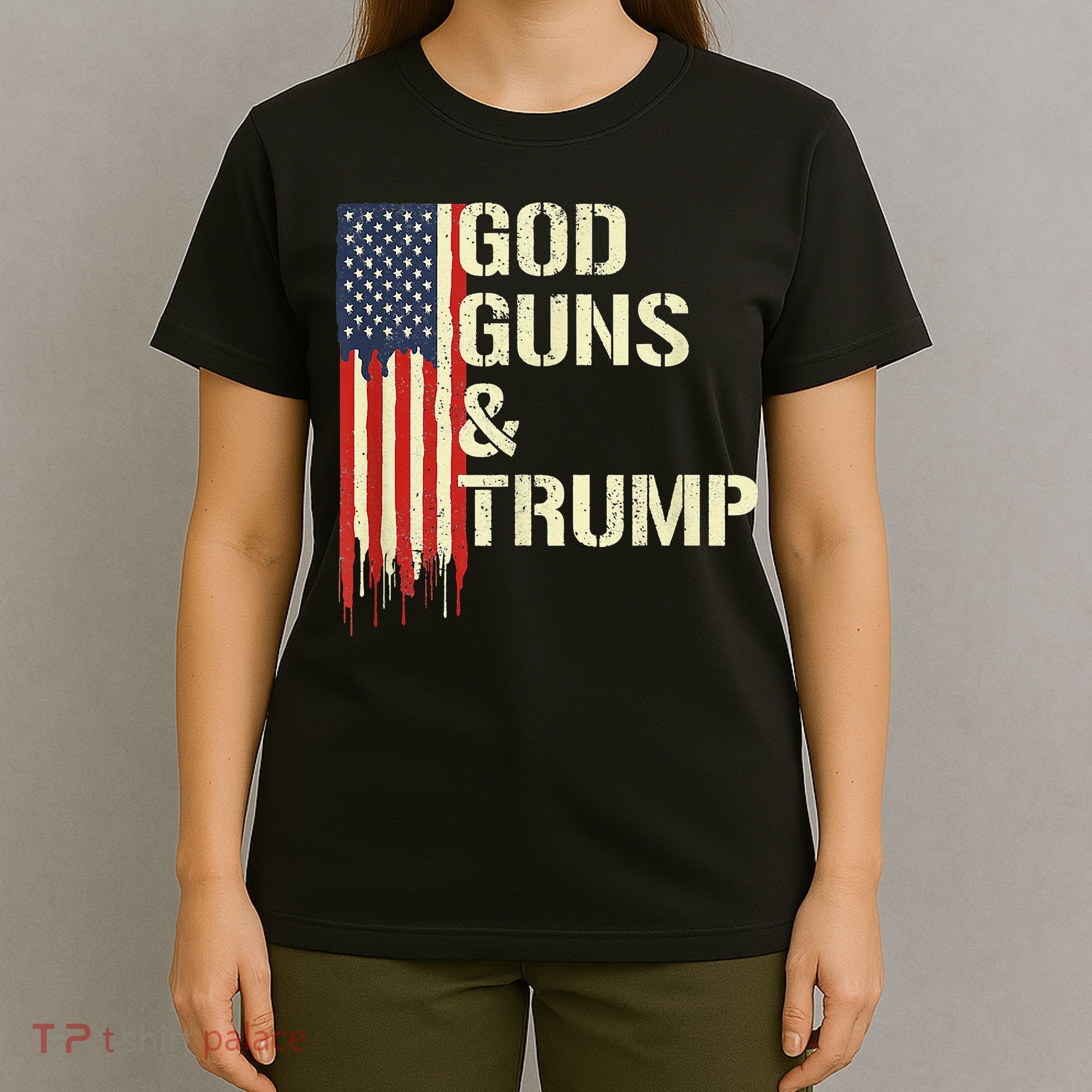 Flag American God Guns And Trump 2nd Amendment T-Shirt
