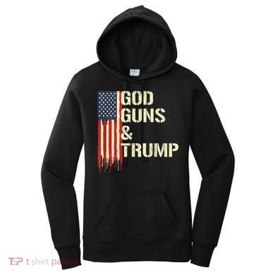 Flag American God Guns And Trump 2nd Amendment Women's Hoodie